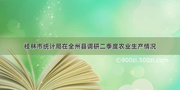 桂林市统计局在全州县调研二季度农业生产情况