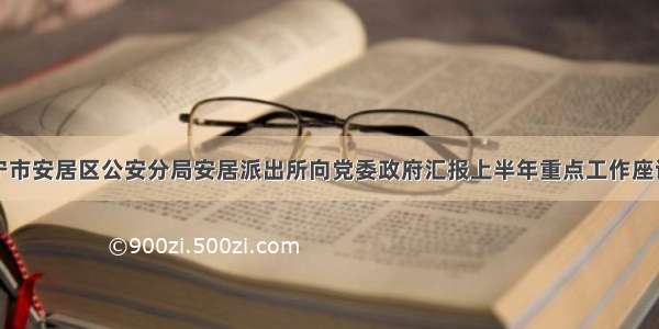 遂宁市安居区公安分局安居派出所向党委政府汇报上半年重点工作座谈会