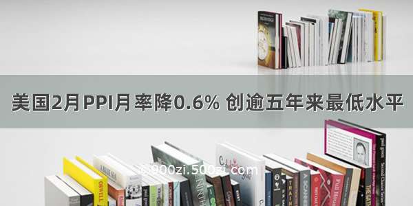 美国2月PPI月率降0.6% 创逾五年来最低水平