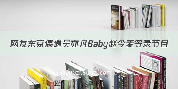 网友东京偶遇吴亦凡Baby赵今麦等录节目