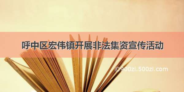 呼中区宏伟镇开展非法集资宣传活动