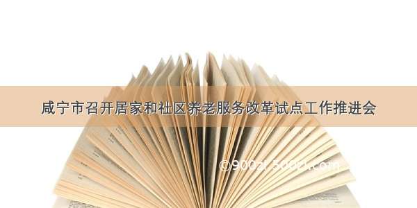 咸宁市召开居家和社区养老服务改革试点工作推进会