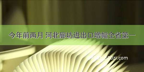 今年前两月 河北廊坊进出口增幅全省第一