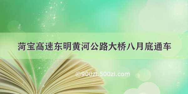 菏宝高速东明黄河公路大桥八月底通车