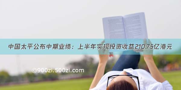 中国太平公布中期业绩：上半年实现投资收益210.75亿港元