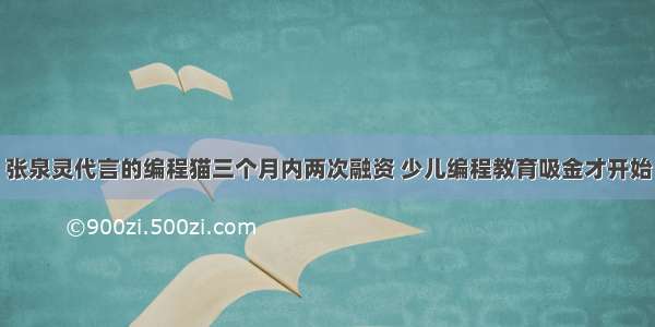 张泉灵代言的编程猫三个月内两次融资 少儿编程教育吸金才开始