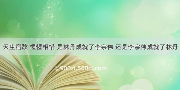 天生宿敌 惺惺相惜 是林丹成就了李宗伟 还是李宗伟成就了林丹