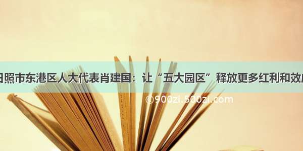 日照市东港区人大代表肖建国：让“五大园区”释放更多红利和效应