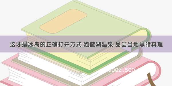 这才是冰岛的正确打开方式 泡蓝湖温泉 品尝当地黑暗料理