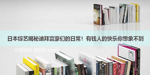 日本综艺揭秘迪拜富豪们的日常！有钱人的快乐你想象不到