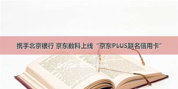 携手北京银行 京东数科上线“京东PLUS联名信用卡”