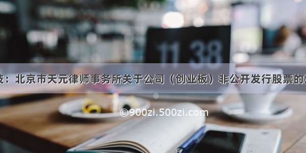 新元科技：北京市天元律师事务所关于公司（创业板）非公开发行股票的法律意见
