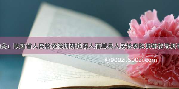 「蒲检动态」陕西省人民检察院调研组深入蒲城县人民检察院调研指导刑事检察工作