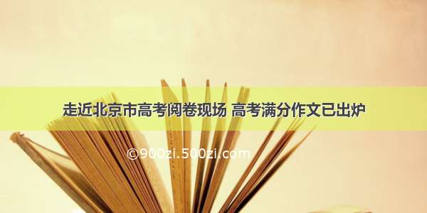 走近北京市高考阅卷现场 高考满分作文已出炉