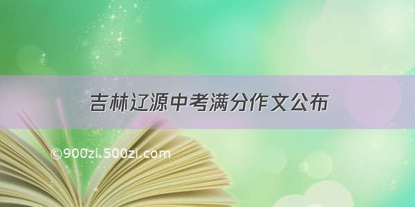 吉林辽源中考满分作文公布