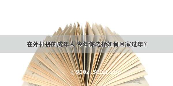 在外打拼的成年人 今年你选择如何回家过年？