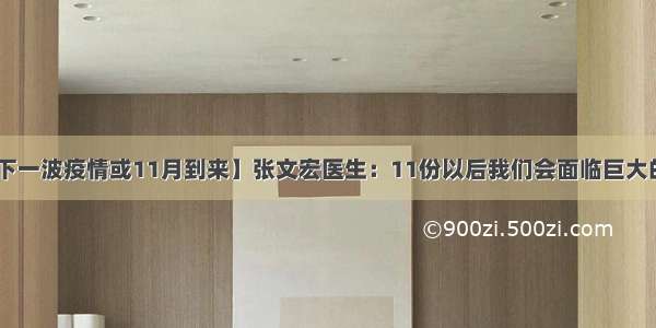 【张文宏：下一波疫情或11月到来】张文宏医生：11份以后我们会面临巨大的挑战 我认为