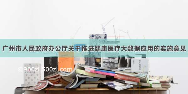 广州市人民政府办公厅关于推进健康医疗大数据应用的实施意见