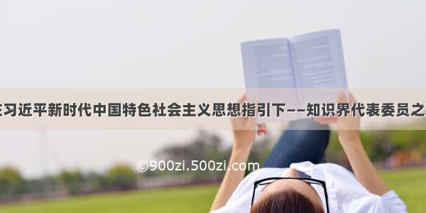 在习近平新时代中国特色社会主义思想指引下——知识界代表委员之声