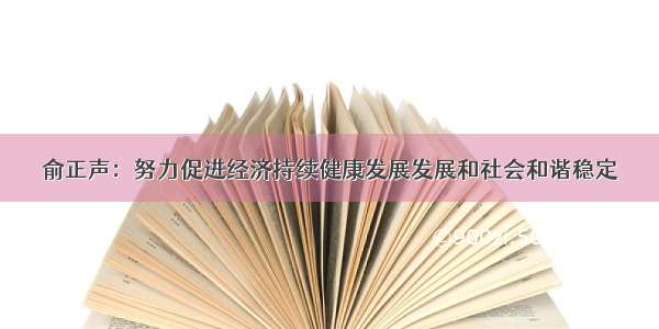 俞正声：努力促进经济持续健康发展发展和社会和谐稳定