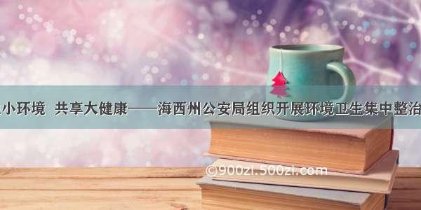 关注小环境  共享大健康——海西州公安局组织开展环境卫生集中整治活动