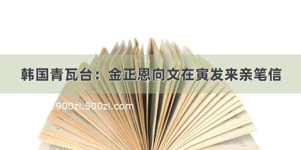 韩国青瓦台：金正恩向文在寅发来亲笔信