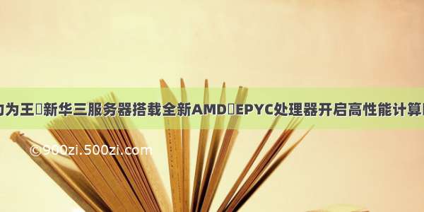 算力为王 新华三服务器搭载全新AMD EPYC处理器开启高性能计算时代