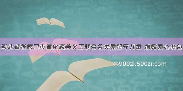 河北省张家口市宣化慈善义工联合会关爱留守儿童 捐赠爱心书包