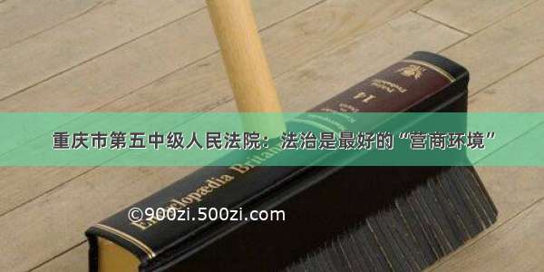 重庆市第五中级人民法院：法治是最好的“营商环境”