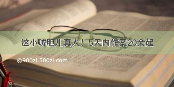 这小贼胆儿真大！5天内作案20余起