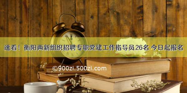 速看！衡阳两新组织招聘专职党建工作指导员26名 今日起报名