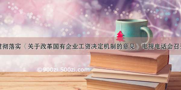 贯彻落实《关于改革国有企业工资决定机制的意见》电视电话会召开