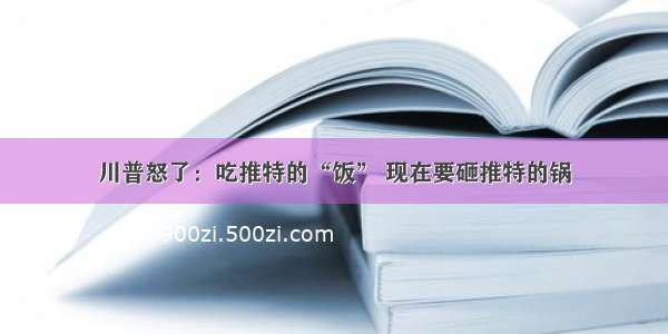 川普怒了：吃推特的“饭” 现在要砸推特的锅