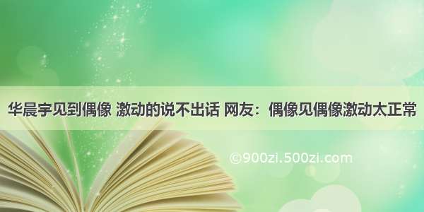 华晨宇见到偶像 激动的说不出话 网友：偶像见偶像激动太正常