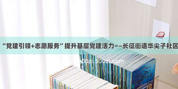 “党建引领+志愿服务”提升基层党建活力——长征街道华尖子社区