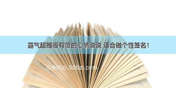 霸气超拽很有范的心情说说 适合做个性签名！