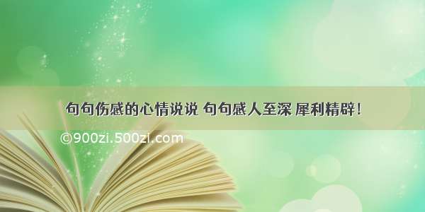 句句伤感的心情说说 句句感人至深 犀利精辟！