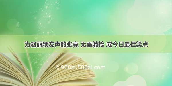 为赵丽颖发声的张亮 无辜躺枪 成今日最佳笑点