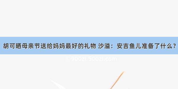 胡可晒母亲节送给妈妈最好的礼物 沙溢：安吉鱼儿准备了什么？