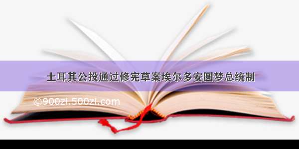 土耳其公投通过修宪草案埃尔多安圆梦总统制