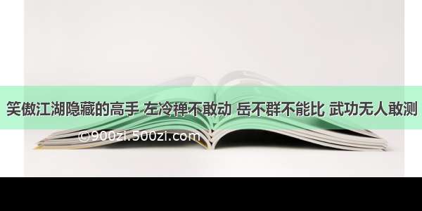 笑傲江湖隐藏的高手 左冷禅不敢动 岳不群不能比 武功无人敢测