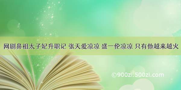 网剧鼻祖太子妃升职记 张天爱凉凉 盛一伦凉凉 只有他越来越火