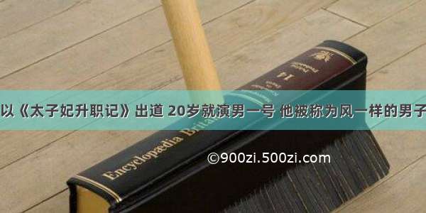 以《太子妃升职记》出道 20岁就演男一号 他被称为风一样的男子