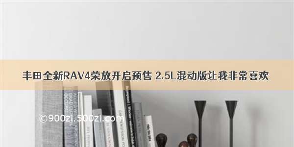 丰田全新RAV4荣放开启预售 2.5L混动版让我非常喜欢