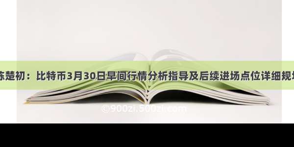 陈楚初：比特币3月30日早间行情分析指导及后续进场点位详细规划