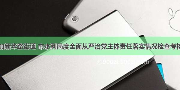 何宪卓参加新华路街道 市水利局度全面从严治党主体责任落实情况检查考核工作会议