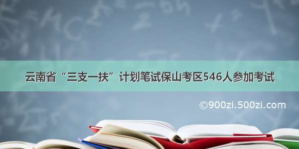 云南省“三支一扶”计划笔试保山考区546人参加考试