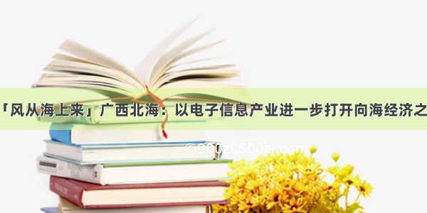 「风从海上来」广西北海：以电子信息产业进一步打开向海经济之路