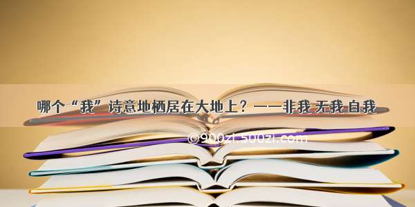 哪个“我”诗意地栖居在大地上？——非我 无我 自我