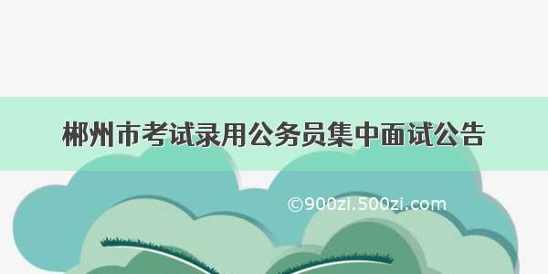 郴州市考试录用公务员集中面试公告